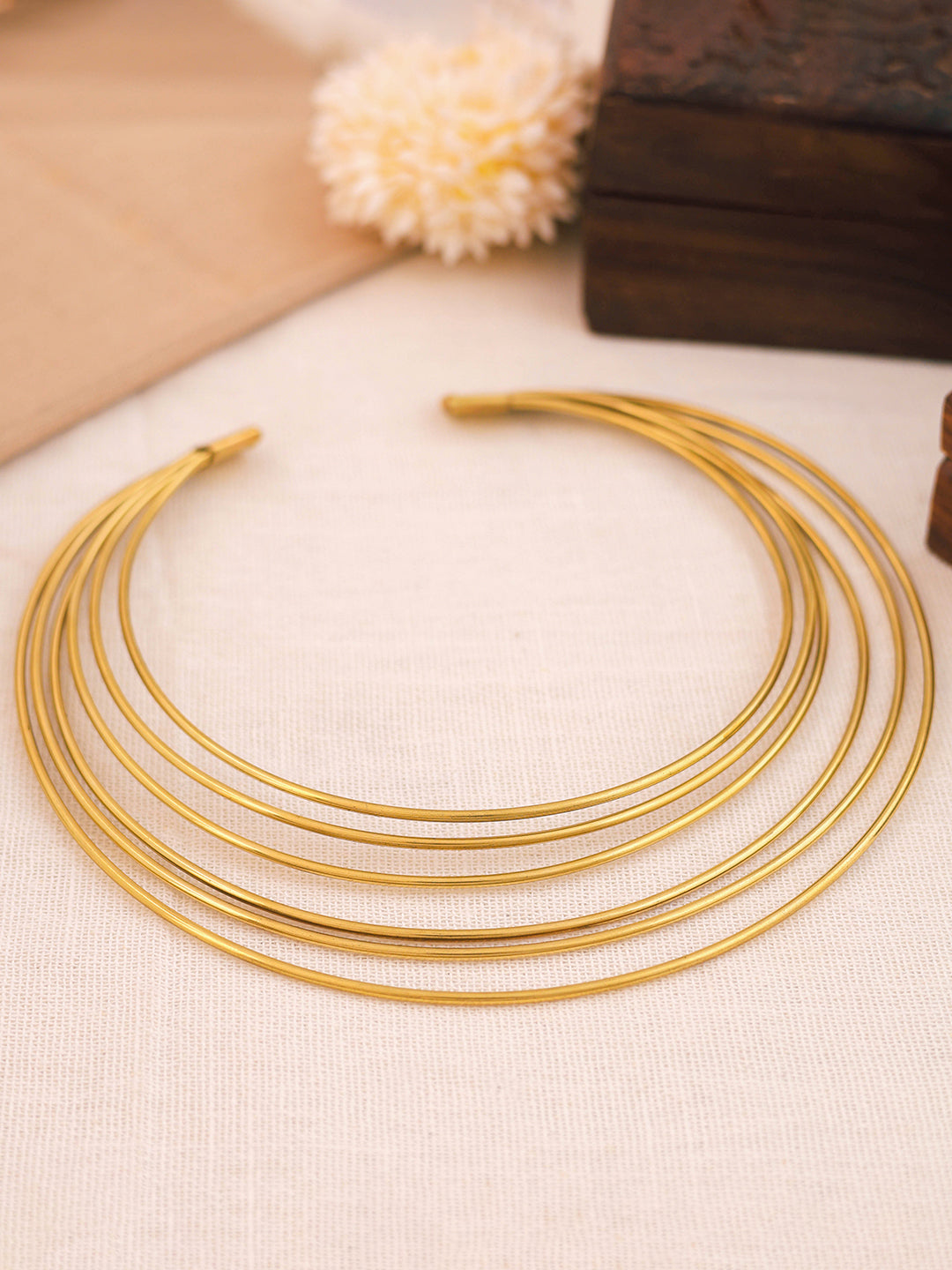 Handmade Gold-Plated Multilayered Hasli Necklace