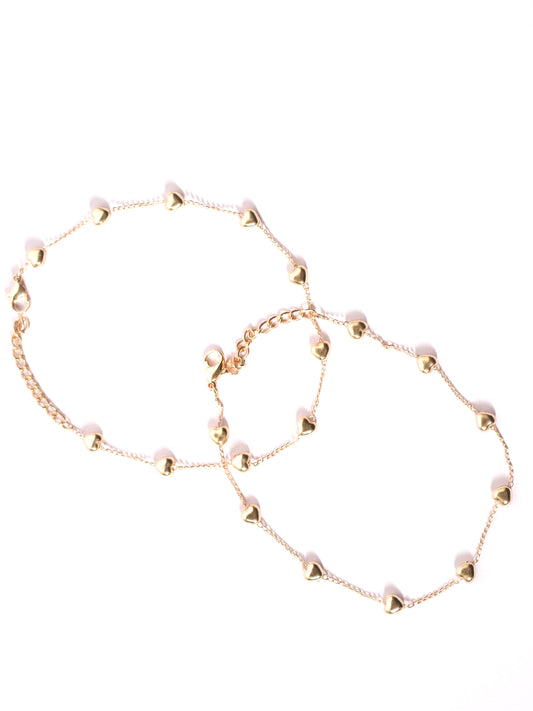 Gold Plated Heart Shape Anklet Gift for Her