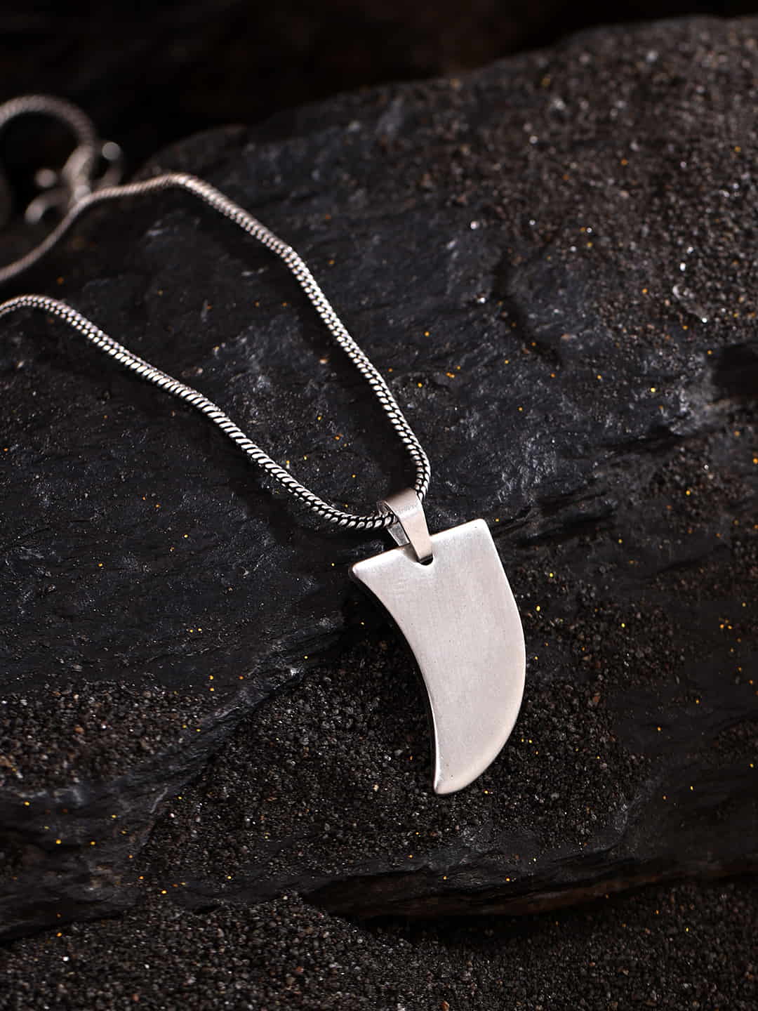 Silver Plated Wolf Tooth Pendant with Chain