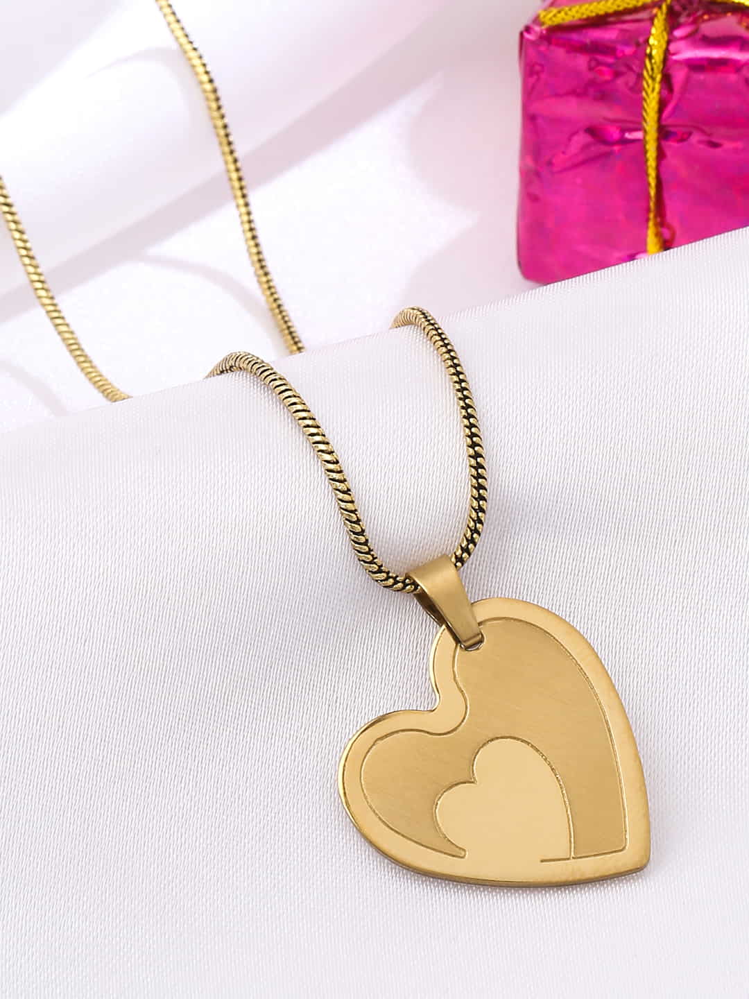 Gold Chain Women's Gold Heart Locket Gold Plated Heart Shape