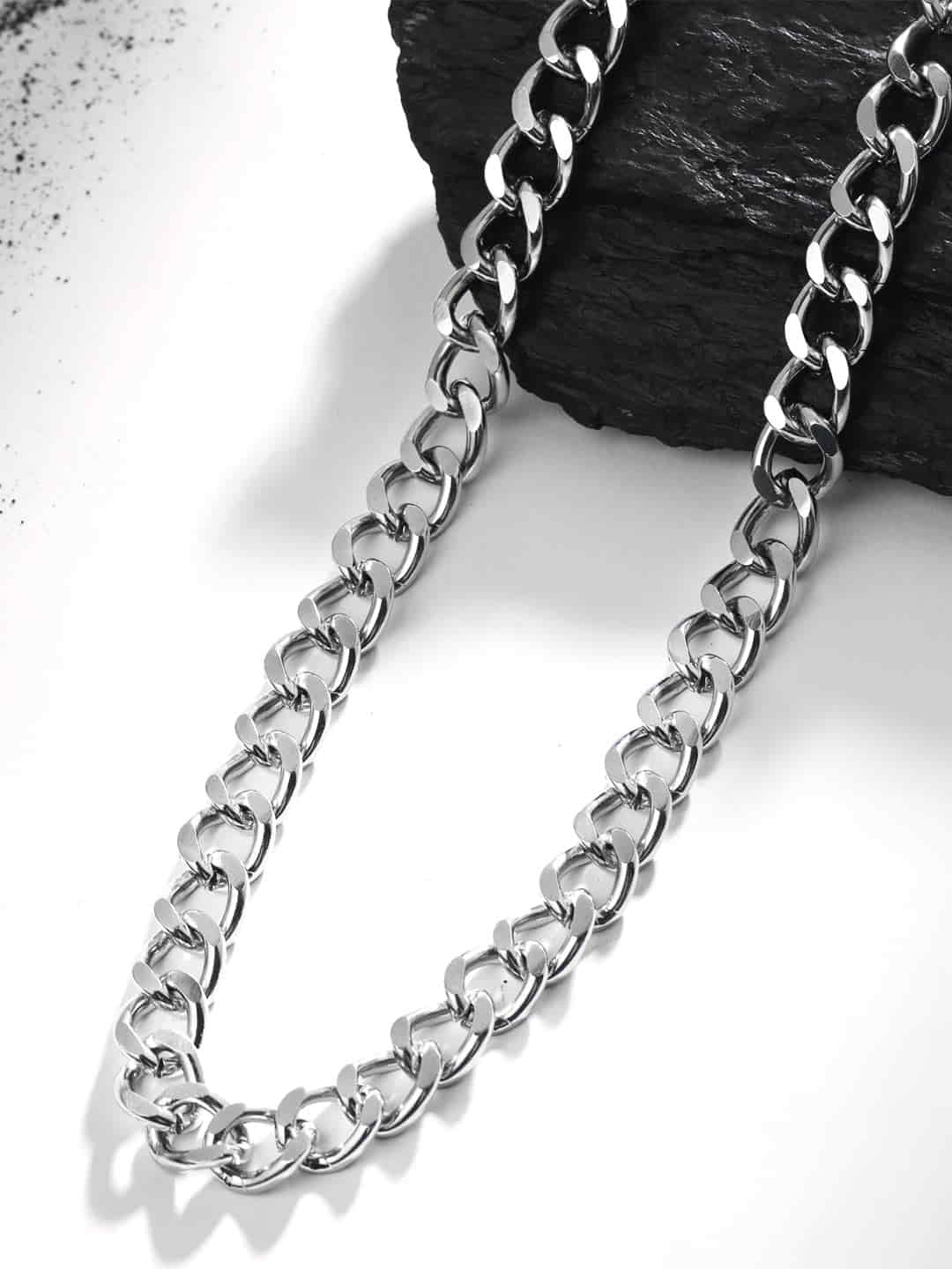 Silver Plated Cuban Link Chain For Men - Main Image