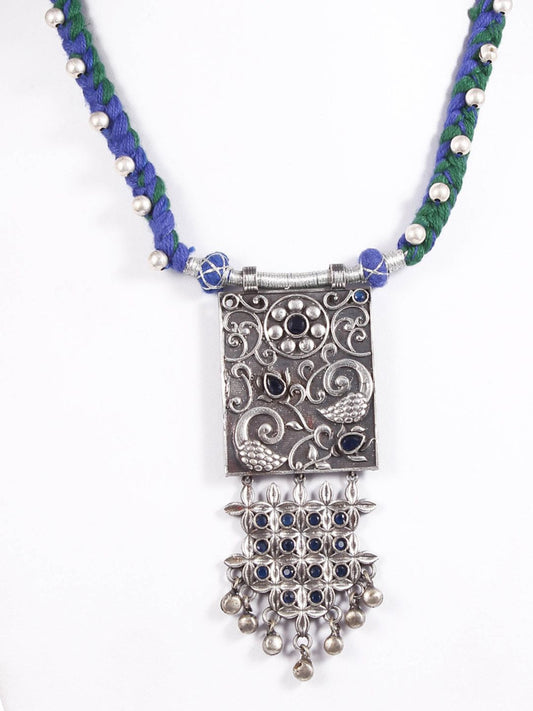 Thread Oxidised Long Necklace