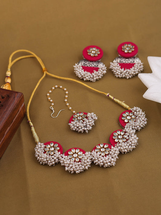 Handmade Pink Choker Set