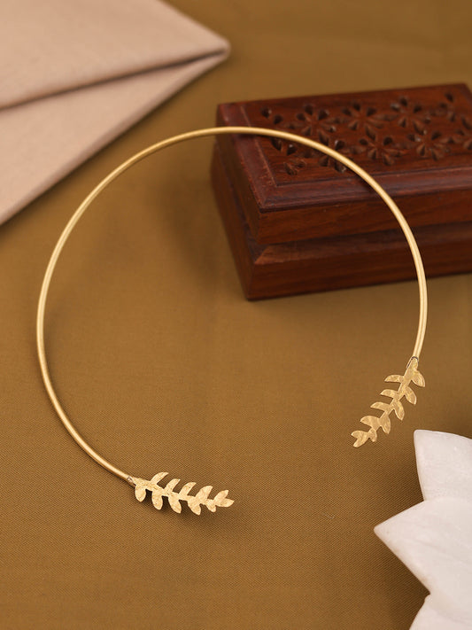 Handmade Statement Leaf-Shaped Hasli Necklace