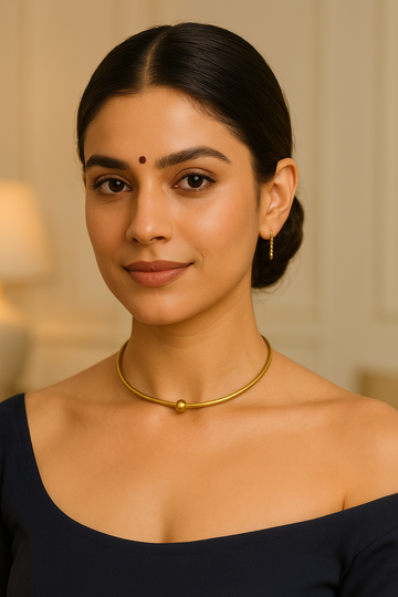 Elegant Handmade Gold-Plated Hasli Necklace