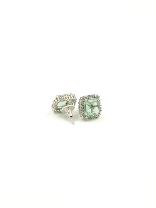 Viraasi Elegant Mint Green Stud Earrings