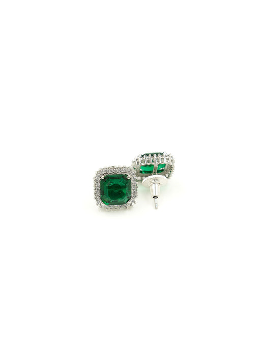 Viraasi Elegant Emerald Stud Earrings