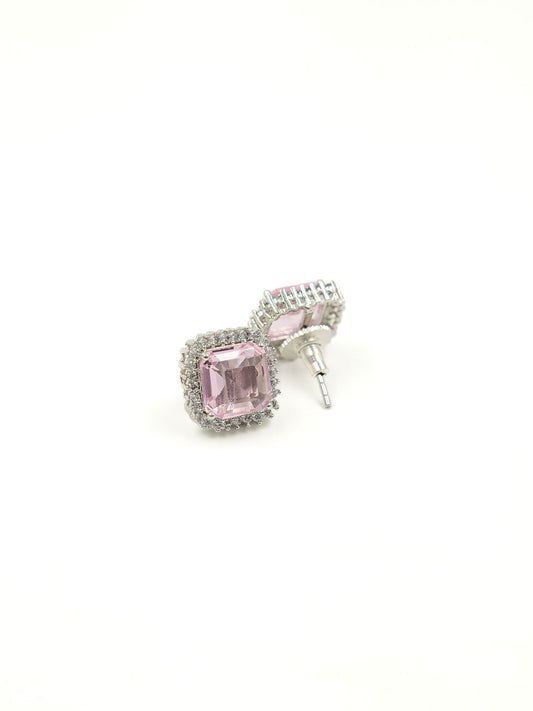 Viraasi Elegant Pink Stud Earrings