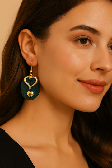 Green Oval Cubic Zirconia Earrings