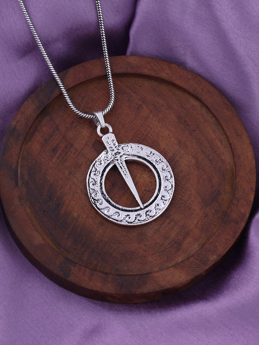 Nordic Fibula Brooch Pendant Necklace for Men