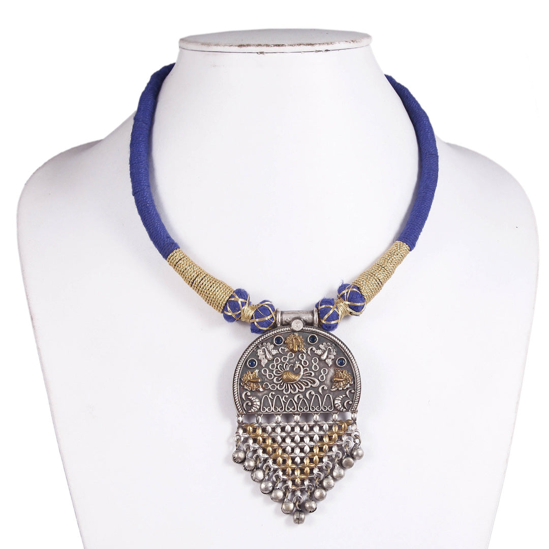 Thread Oxidised Long Necklace