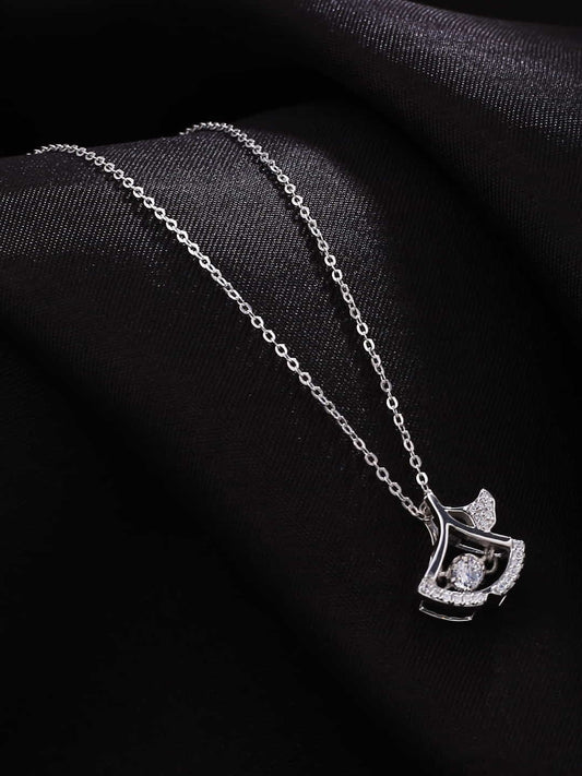 Cubic Zirconia Silver Plated Pendant