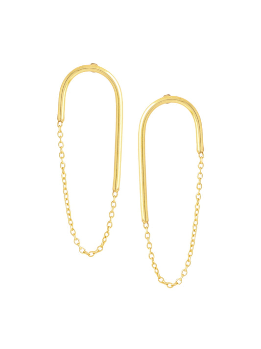 Gold-Plated Link Chain Earrings