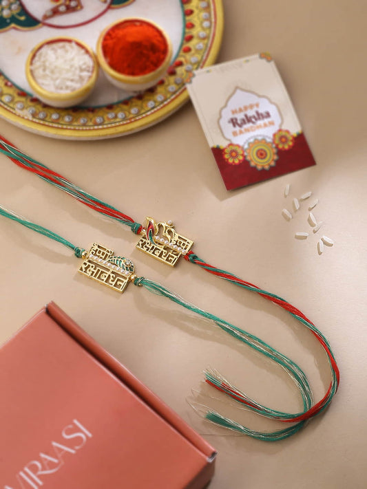 Set of 2 Happy Raksha Bandhan Rakhis