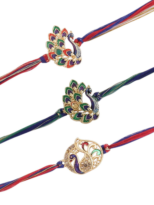 Peacock Meena Rakhi (Set of 3)