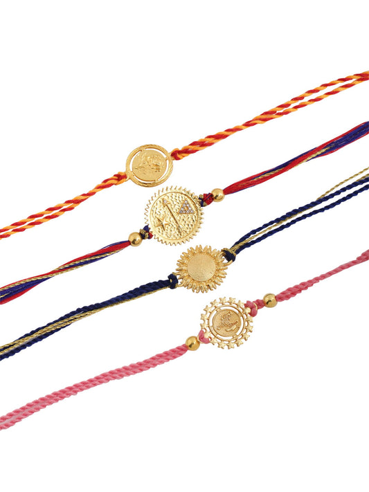 Set of 4 Filigree Work Rakhis For Brother