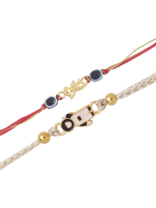 Gold and Silver Astronaut Rakhi For Kids (Set of 2)