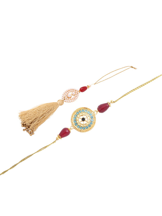 Beautiful Meena and Pearl Rakhi For Bhaiya Bhabhi