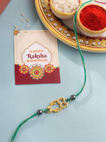 Gold Plated Owl Shape Rakhi For Kids