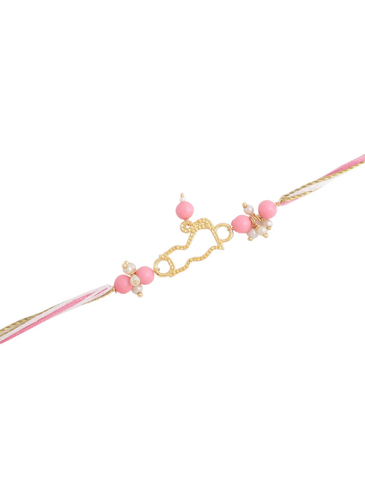 Cute Cat Rakhi with Pink Thread For Kids