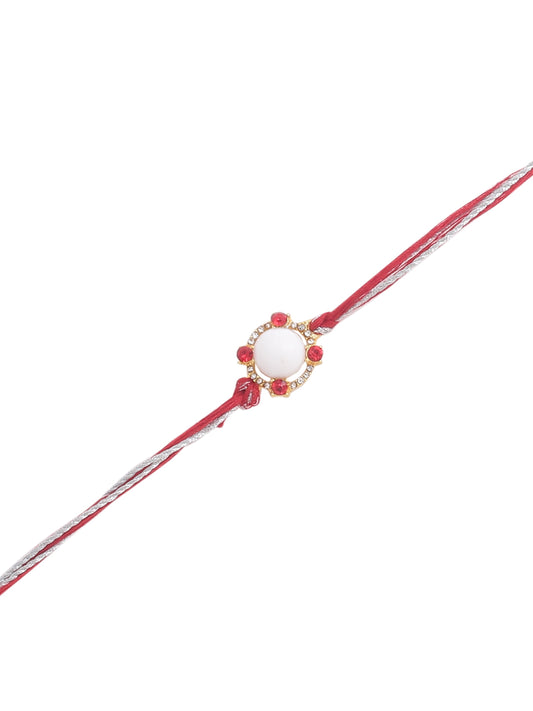Red Thread Pearl Rakhi For Brother