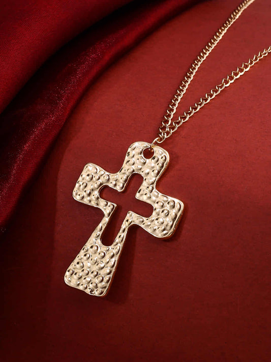 Gold-Plated Holy Cross Pendant For Men and Women