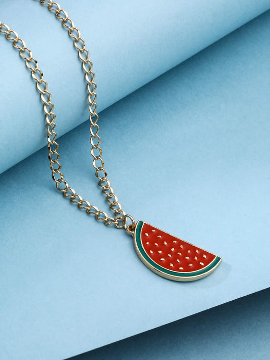 Watermelon Charm Necklace For Girls and Women
