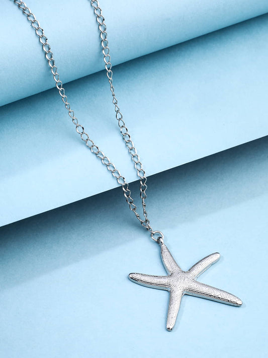 Silver Plated Starfish Charm Pendant For Girls and Women