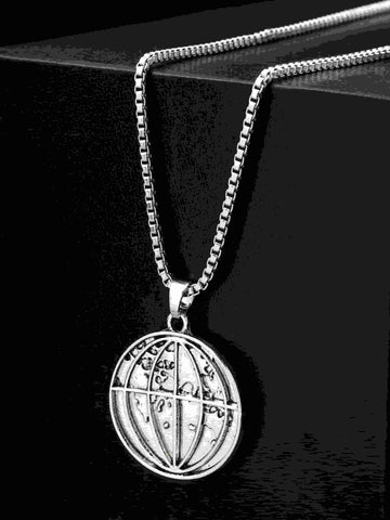 Earth Shape Pendant For Men & Women - Silver Plated