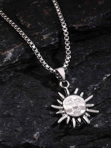 Sun Face Pendant With Chain For Men and Women