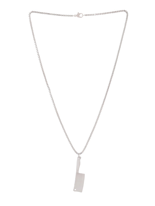 Knife Pendant Necklace-Silver Plated