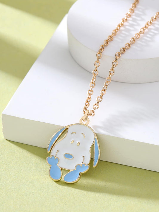 Cute Puppy Charm Pendant Necklace