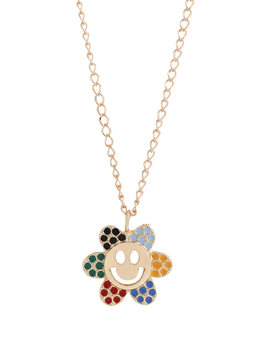 Smily Sunflower Pendant Necklace