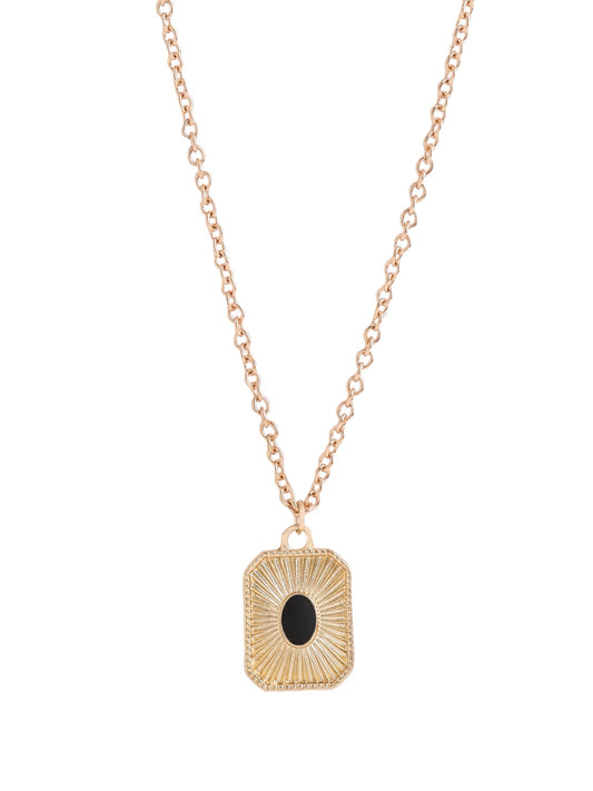 Stone Studded Minimal Square Shape Pendant