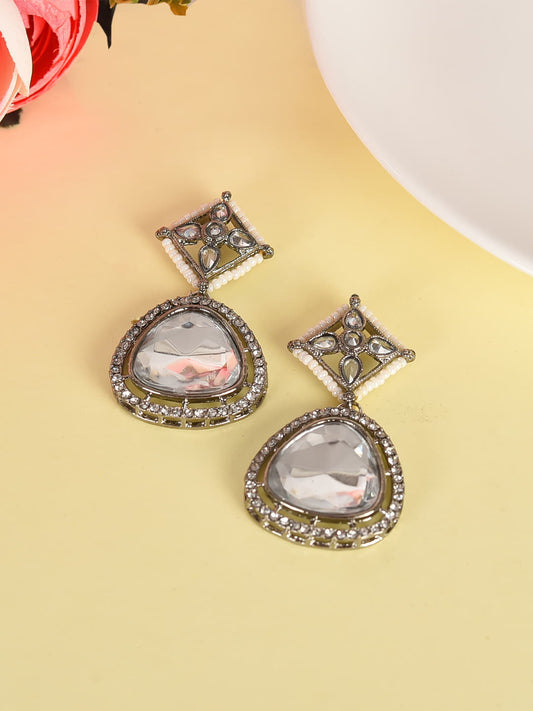 Silver Plated Diamond Earrings