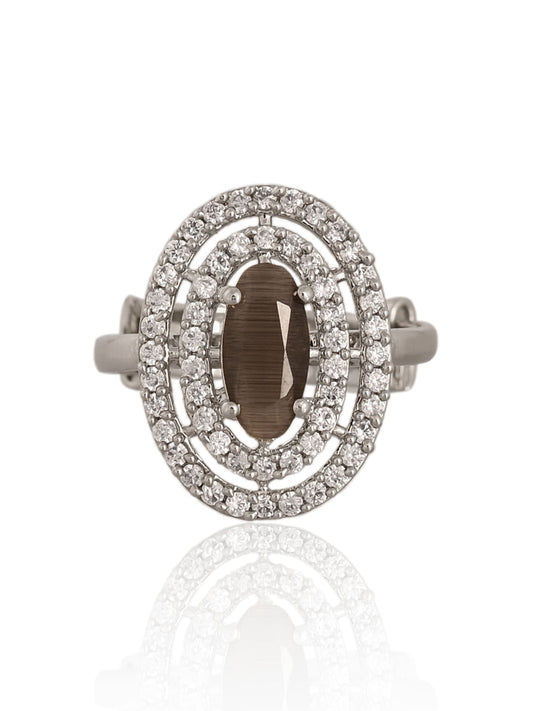 American Diamond Adjustable Ring