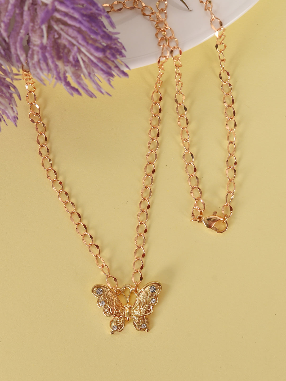 Gold Plated Butterfly Pendant for Women