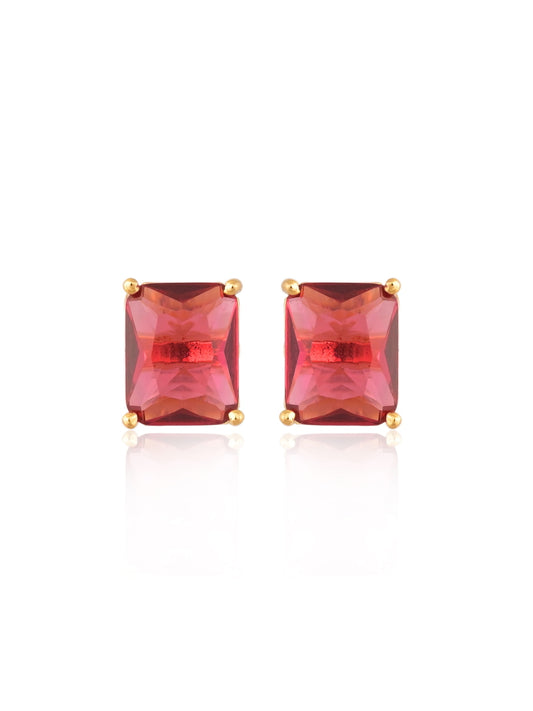 Pink Tourmaline Stud Earring