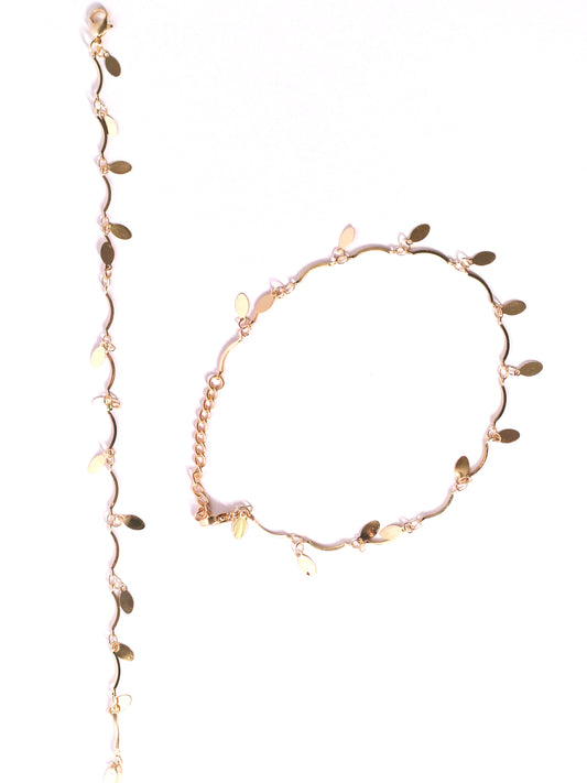 Gold Plated Adjustable Charm Anklet