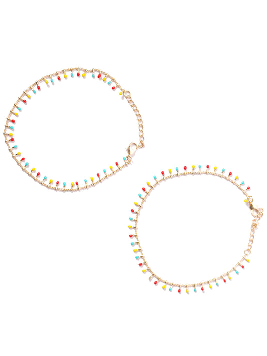 Gold Plated Multicolor Anklet Gift for Her