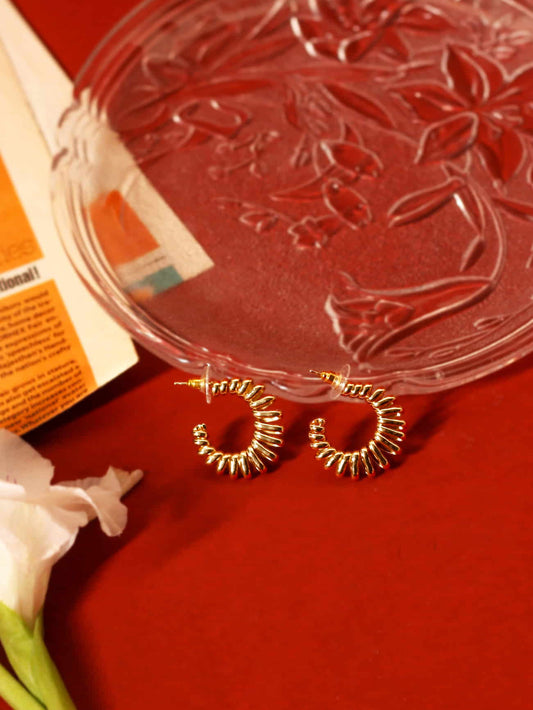 Gold Plated Big Telephone Wire Earrings