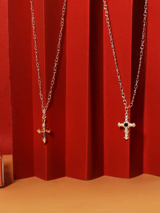 Set of 2 Jesus Cross Pendant