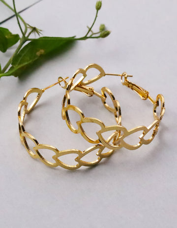 Gold plated Heart Shape Hoop Earring