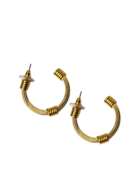 Gold Plated Round Hoop Earring