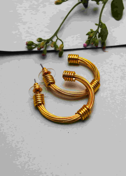 Gold Plated Round Hoop Earring