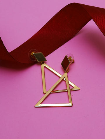 Gold Plated Triangle Earring