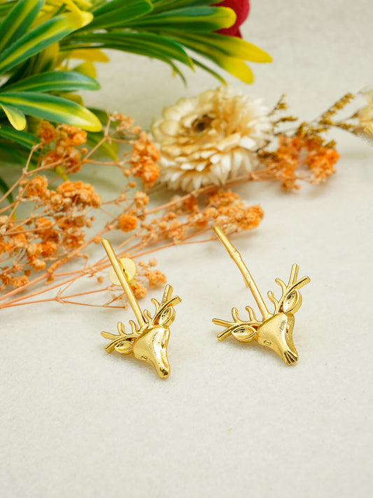 Gold Plated Deer Earrings