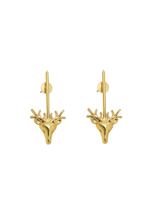 Gold Plated Deer Earrings
