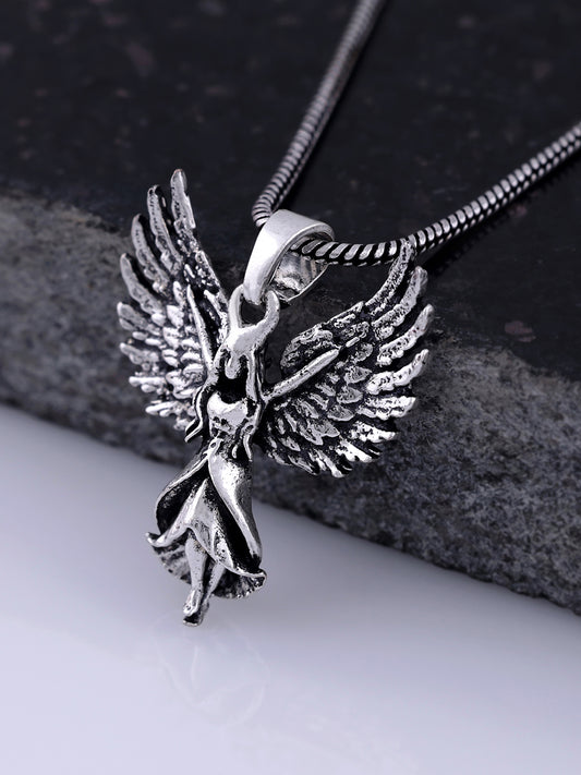 Gothic Guardian Angel Pendant Necklace