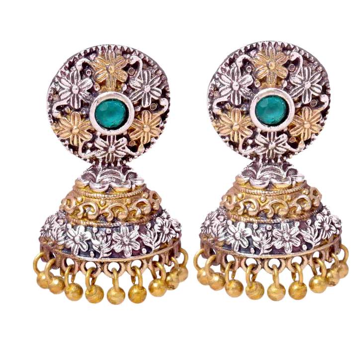 gold-and-silver-plated-small-jhumki-earrings-viraasi